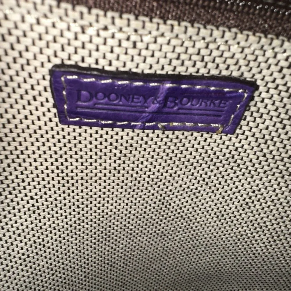 Dooney & Bourke Purple Nile Crocodile Embossed Domed Satchel Leather Bag Y2k
